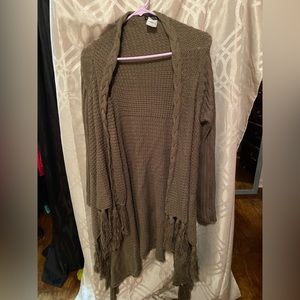 Women’s long knit wrap in Olive green